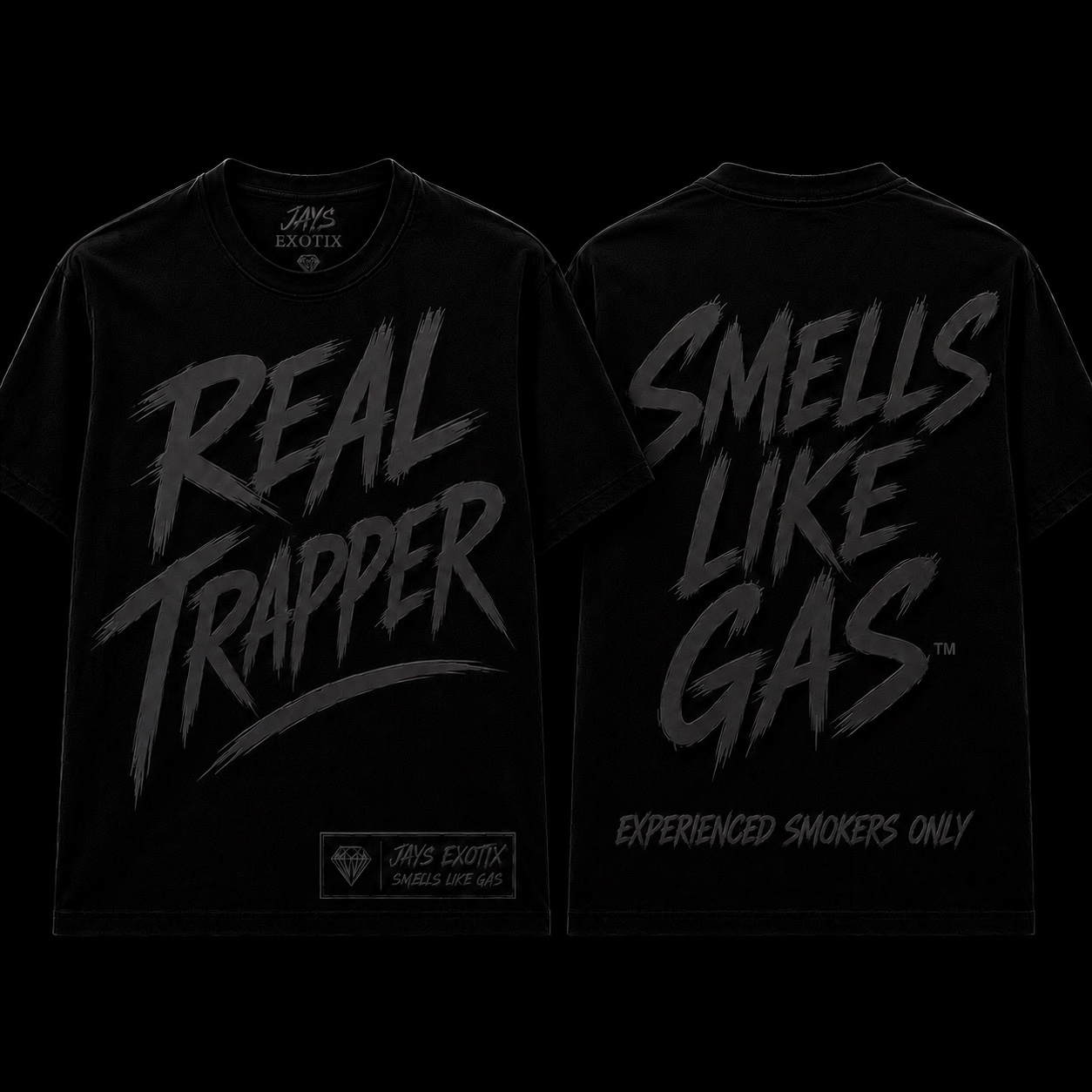 Real Trapper tee shown from the front and back