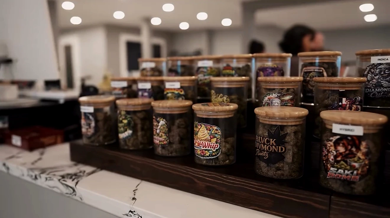 Flower jars displayed at the Blvck Diamond counter